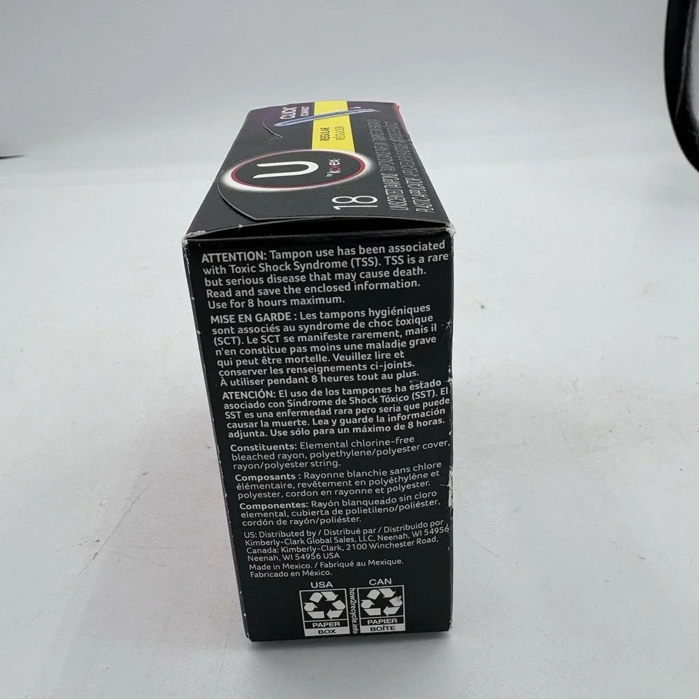 U by Kotex Tampons Regular Unscented 18‎ Count 1 Box